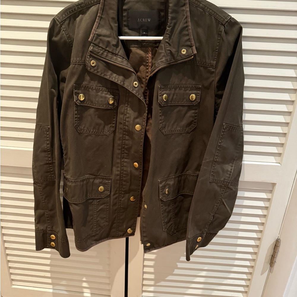 J. Crew Green Field Jacket with Zipper Closure